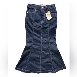 B.young Fit and Flare Denim Maxi Skirt | 4